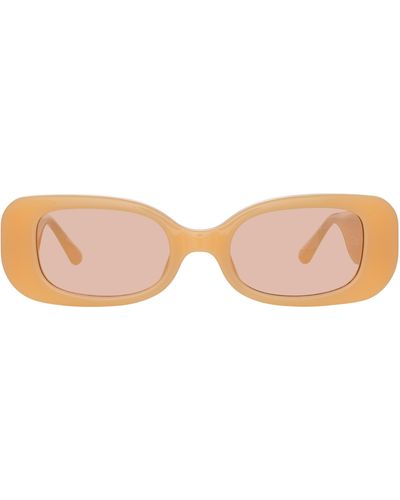 Linda Farrow Lola Rectangular Sunglasses - Pink