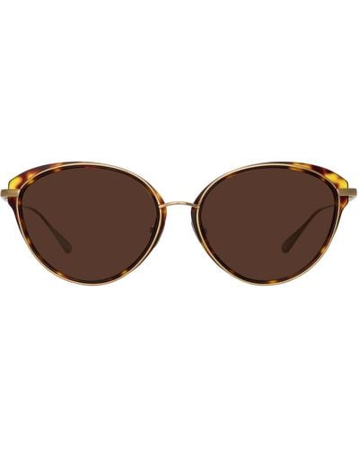 Linda Farrow Song Cat Eye Sunglasses - Brown