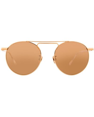 Linda Farrow 633 C3 Oval Sunglasses - Brown