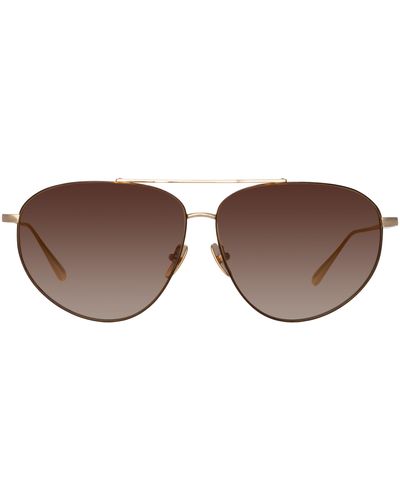 Linda Farrow Gabriel Oversized Sunglasses - Brown