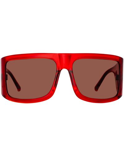 Linda Farrow The Attico Andre Oversized Sunglasses - Red