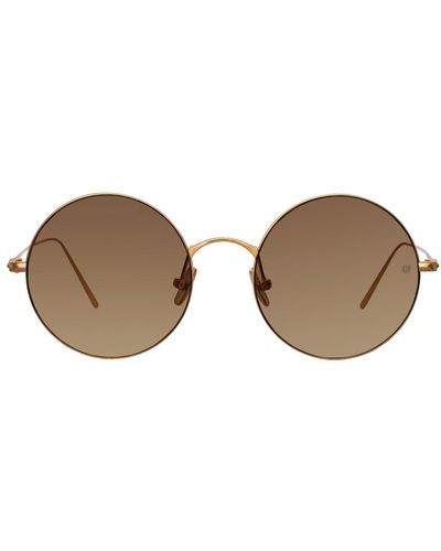 Linda Farrow Zaha Round Sunglasses - Brown