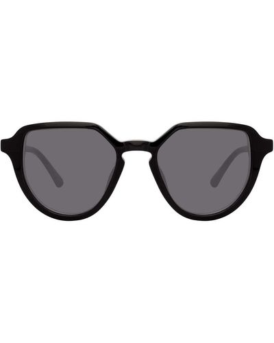 Linda Farrow Dries Van Noten 184 C1 Oval Sunglasses - Black