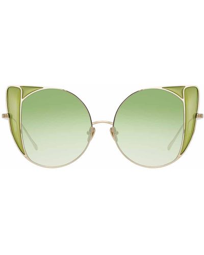 Linda Farrow Austin C1 Cat Eye Sunglasses - Green