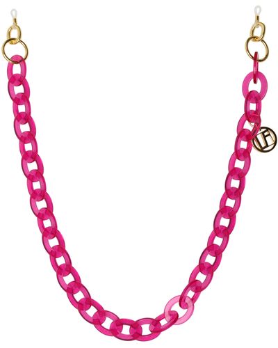 Linda Farrow Fuchsia Oval Link Chain - Pink