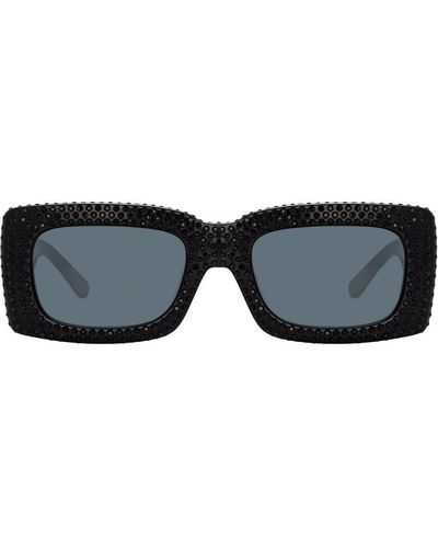 The Attico Stella Rectangular Sunglasses - Black