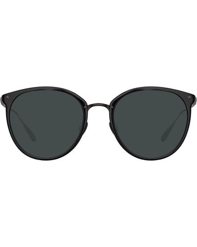 Linda Farrow Calthorpe Oval Sunglasses - Black