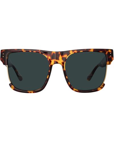 Linda Farrow Men's Lomas D-frame Sunglasses - Grey