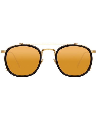 Linda Farrow Tomasi C2 Oval Sunglasses - Brown