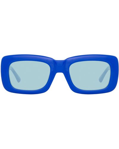 The Attico Marfa Rectangular Sunglasses - Blue