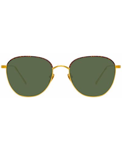 Linda Farrow The Raif | Square Sunglasses - Green