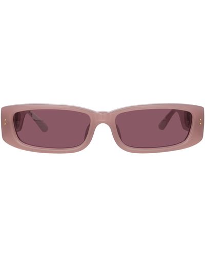 Linda Farrow Talita Rectangular Sunglasses - Purple