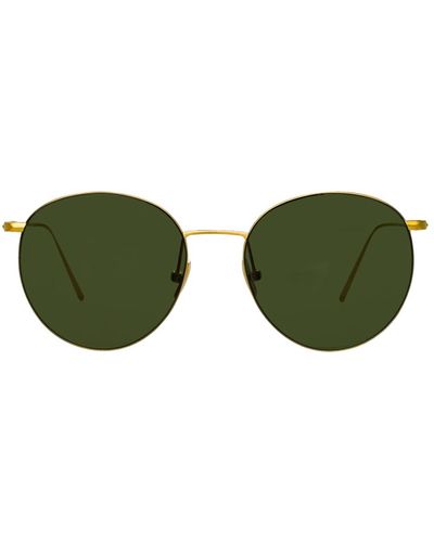 Linda Farrow Foster Oval Sunglasses - Green