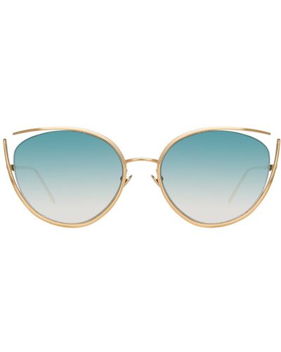 Linda Farrow Fontaine C8 Cat Eye Sunglasses - Blue