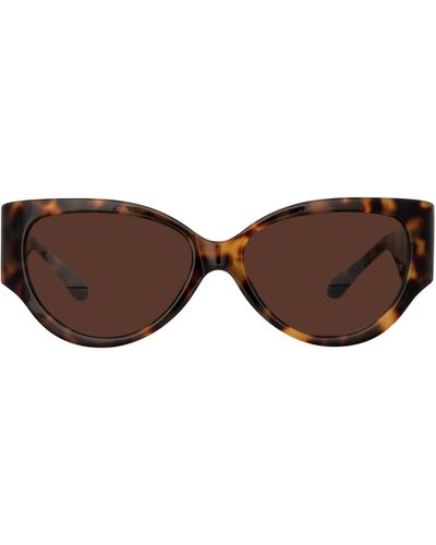 Linda Farrow Connie Cat Eye Sunglasses - Brown