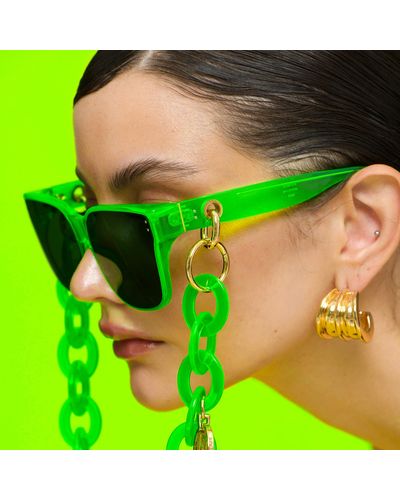 Linda Farrow Rui Oversize Sunglasses - Green