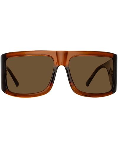 Linda Farrow The Attico Andre Oversized Sunglasses - Brown