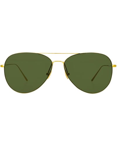 Linda Farrow Lloyds Aviator Sunglasses - Green