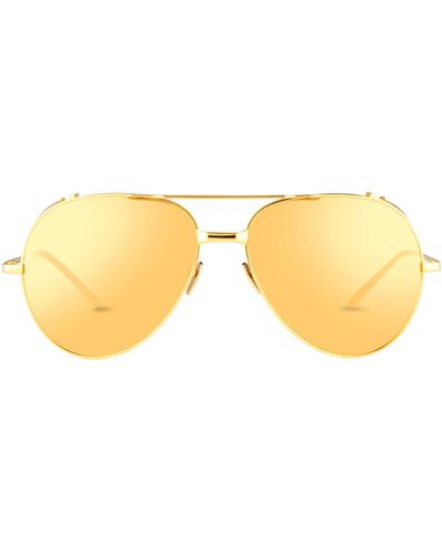 Linda Farrow 426 C1 Aviator Sunglasses - Metallic
