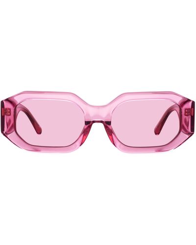 Linda Farrow Blake Angular Sunglasses - Pink