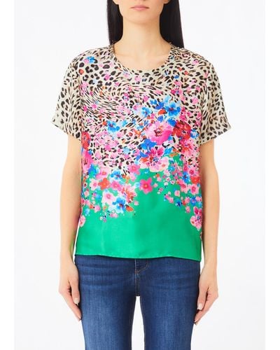 Liu Jo Liu Jo T-shirt Con Stampa Animalier Floreale - Multicolore
