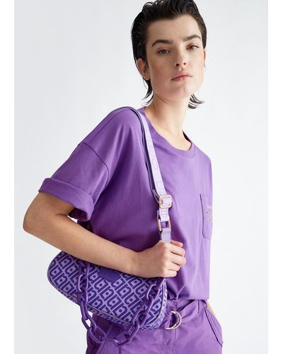 Liu Jo Liu Jo Borsa A Tracolla In Nylon Con Logo - Viola