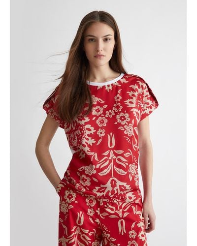 Liu Jo Liu Jo T-shirt Avec Imprimé Tapisserie - Rouge