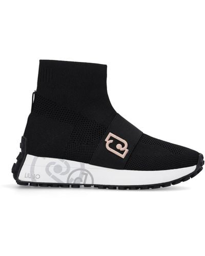 Liu Jo Liu Jo Sneakers Chaussettes Noires Avec Logo - Blanc