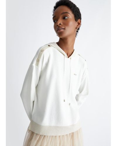 Liu Jo Liu Jo Sweat-shirt En Maille Avec Capuche - Blanc