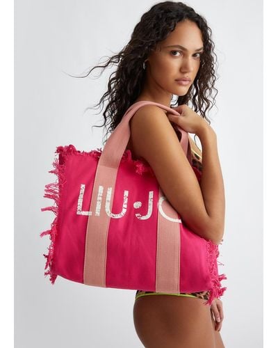 Liu Jo Liu Jo Shopping Bag In Tela Con Logo - Rosso