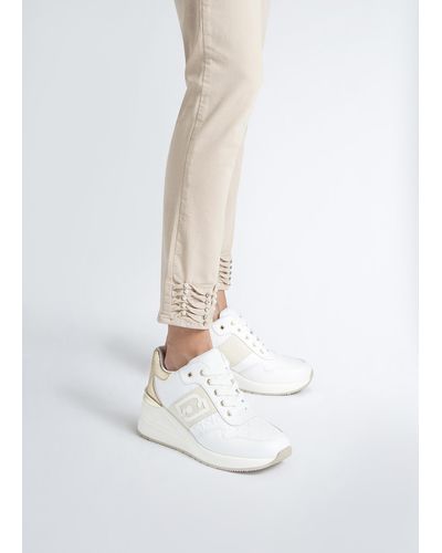 Liu Jo Liu Jo Sneakers In Pelle Con Zeppa - Bianco