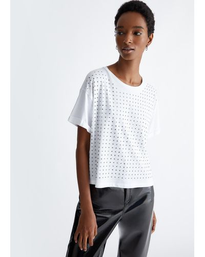 Liu Jo Liu Jo T-shirt Con Strass - Bianco