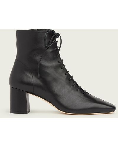 LK Bennett Arabella Leather Lace-up Ankle Boots - Black