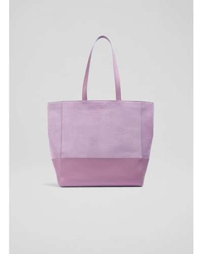 LK Bennett Adley Lilac Suede Tote Bag - Purple