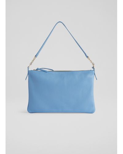 LK Bennett Rachel Blue Leather Slim Shoulder Bag