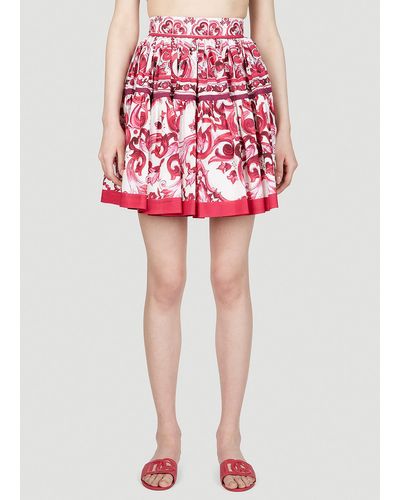 Dolce & Gabbana Majolica Print Skirt - Red