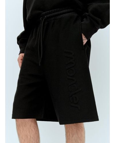 Moncler Raised Logo Drawstring Shorts - Black