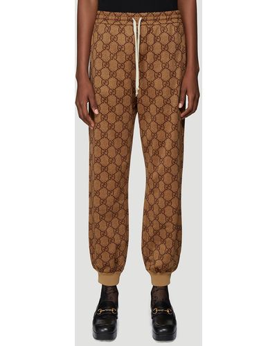 Gucci Technical Knit Logo Jogging Bottoms - Brown