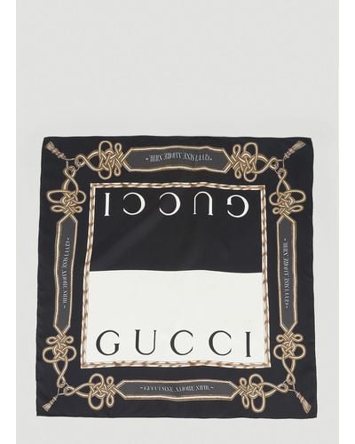 Gucci Double Logo Print Scarf - Black