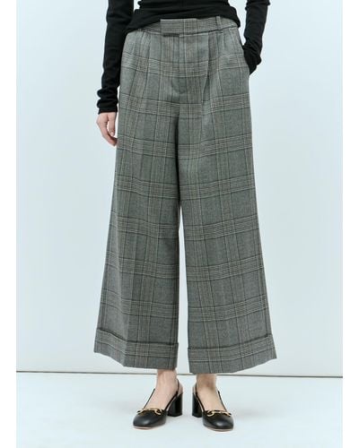 Gucci Prince Of Wales Check Tailored Trousers - Green