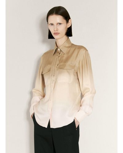 Prada Ombre Silk Shirt - Natural