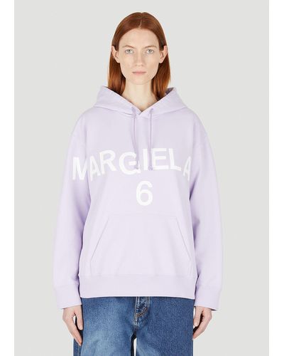 MM6 by Maison Martin Margiela Logo Hooded Sweatshirt - Purple