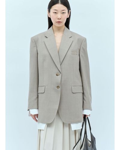 Miu Miu Woman Blazers It - 40 - Grey
