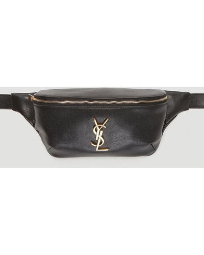 Saint Laurent Classic Monogram Leather Belt Bag - Black