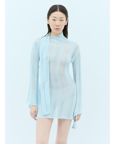 AYA MUSE Lys Open-knit Dress - Blue