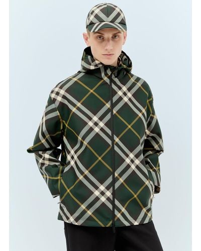 Burberry Hooded Check Jacket - Grey