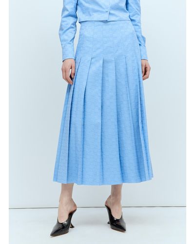 Gucci Gg Supreme Oxford Skirt - Blue