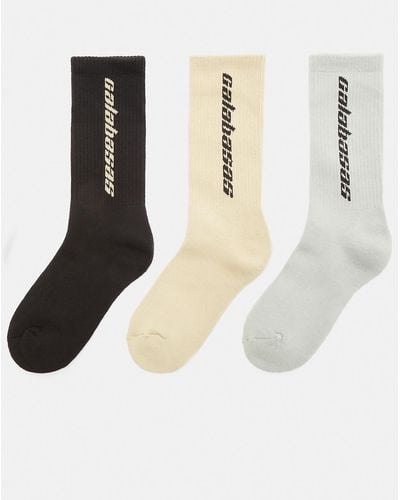 Yeezy Calabasas Socks 3 Pack In Multi - Multicolour