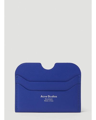 Acne Studios Logo Print Cardholder - Blue
