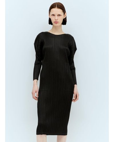 Pleats Please Issey Miyake Monthly Colors: February Midi Dress - Black